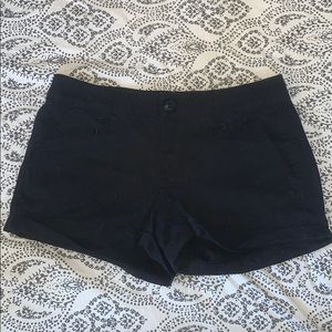 Black shorts.